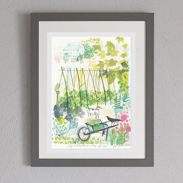 Sam Wilson - Dog & Blackbird In The Garden Print