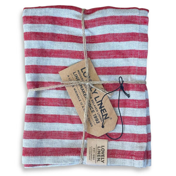 Lovely Linen - Tea Towel Misty Edge Red
